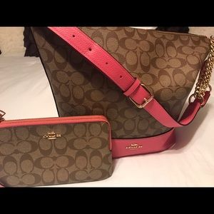 Coach Handbag and Wristlet